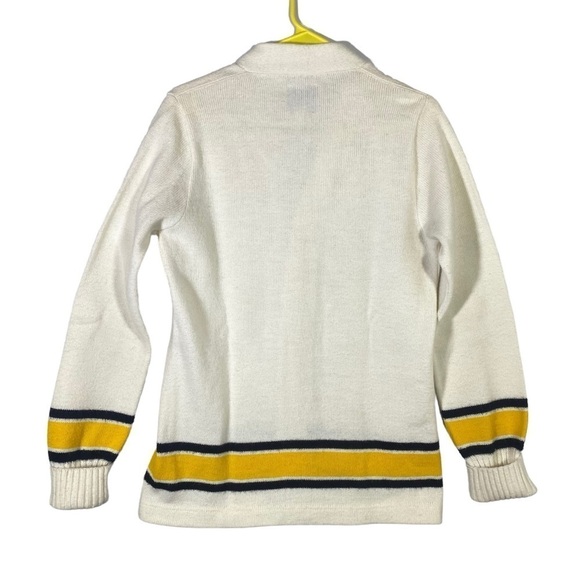 Vintage blank cheerleader letterman button up sweater size 40 Gold yellow black - Picture 6 of 8